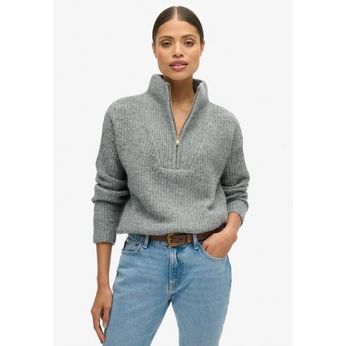 Grey zip neck jumper shop