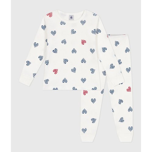 Lot De 3 Bodies Manches Longues Petit Bateau - Coton Imprimé Cœurs Pour Bébé, Encolure Américaine