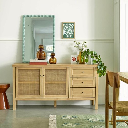 Credenza Con Ante E Ripiani In Rovere E Pannello Di Particelle Bianche Exxen Forme