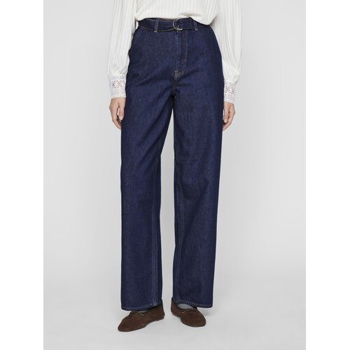 Jean taille haute avec ceinture dark blue denim Vila La Redoute