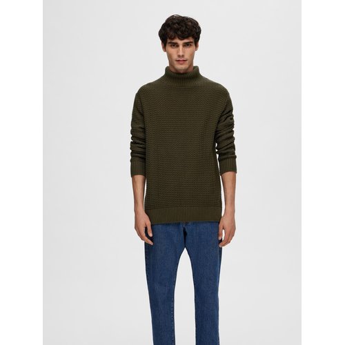Pull col roule texture Selected Homme La Redoute