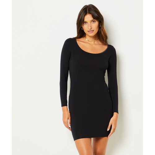 Fond de robe manches longues maille thermique warm me up black Etam La Redoute