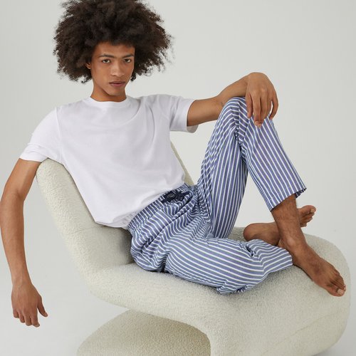 Pantalon de pijama verde con rayas azules La Redoute Collections La Redoute