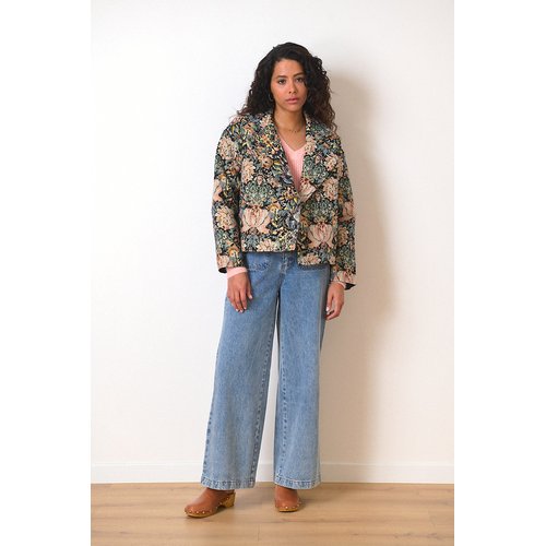 Veste courte fleurie tripoli vert Garance Paris La Redoute