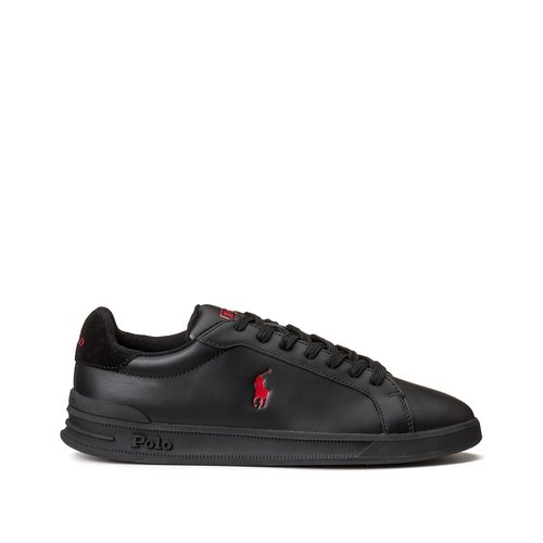 Heritage court 2 trainers in leather black red Polo Ralph Lauren La Redoute