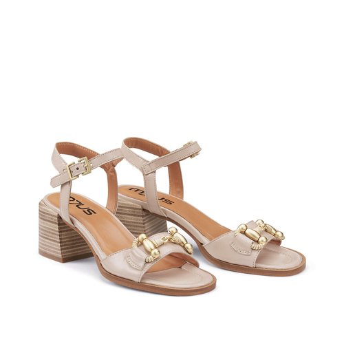 Sandales a talons cuir sable Mjus La Redoute