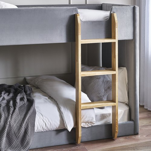 Cassie velvet upholstered bunk bed grey So home La Redoute
