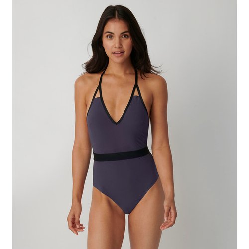 Maillot de bain 1 piece tropical gar gris bleu Sloggi La Redoute