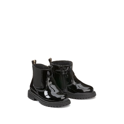 Boots vernies zippees noir La Redoute Collections La Redoute