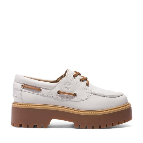 Derbies compensees en cuir stone street blanc Timberland La Redoute