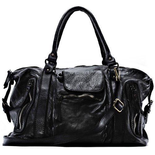 Sac a main cuir noir souple sales