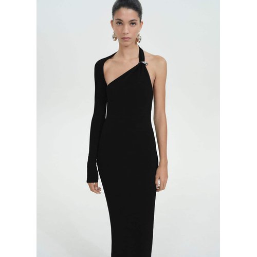 Robe maille asymetrique dos nu noir Mango La Redoute