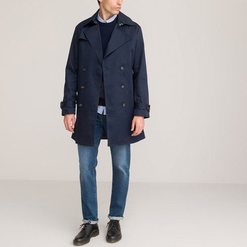Trench impermeable con cinturon signature azul marino La Redoute Collections La Redoute