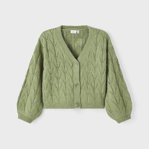 Green chunky knit cardigan clearance