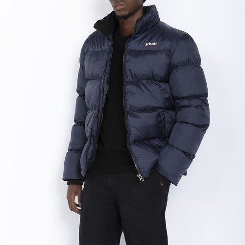 Idaho zipped padded puffer jacket with high neck navy blue Schott La Redoute
