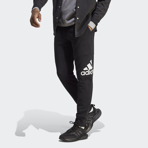 Logo print gym joggers in cotton black Adidas Sportswear La Redoute