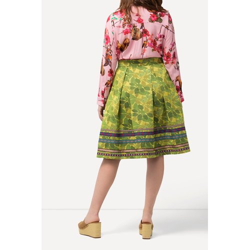 Jupe coupe evasee motif floral jacquard Ulla Popken La Redoute
