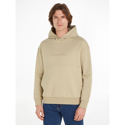 Logo cotton mix hoodie in loose fit beige Calvin Klein La Redoute