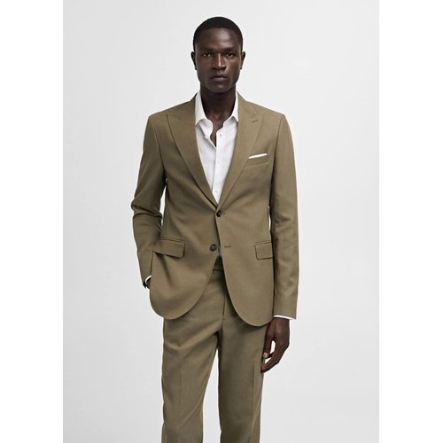 Veste costume slim fit melange de tencel kaki Mango Man La Redoute