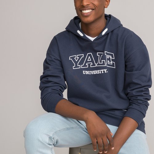 Slogan print cotton hoodie 10 18 years navy blue Yale La Redoute