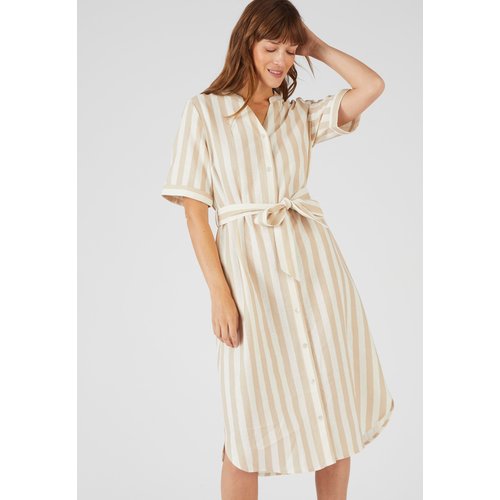 Robe lin rayée hot sale