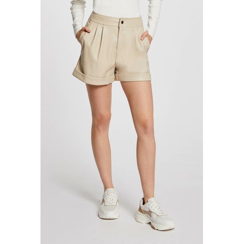 Short ajuste simili cuir beige Morgan La Redoute
