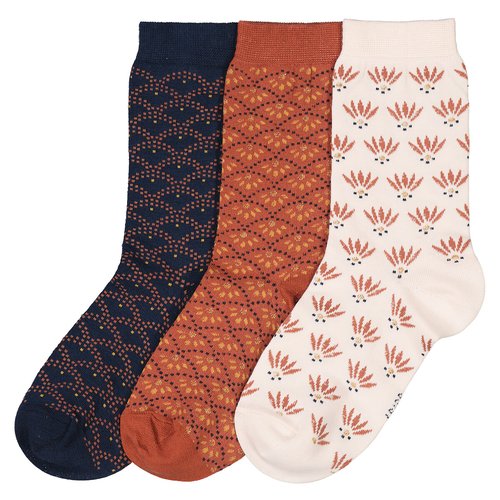 Lot de 3 paires de mi chaussettes motif art deco imprime La Redoute Collections La Redoute