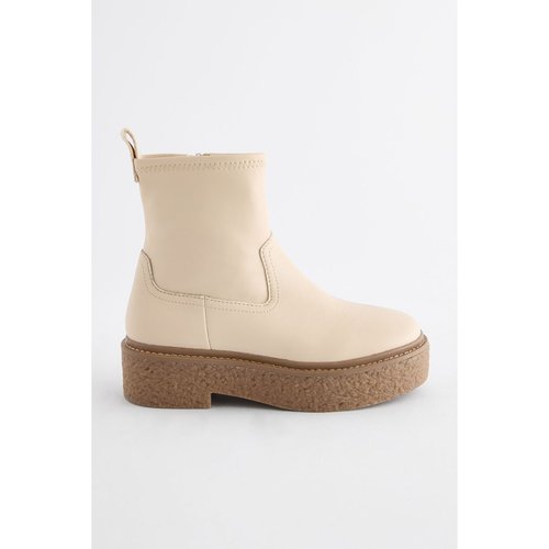 Bottines souples a semelle epaisse en crepe creme blanc Next La Redoute