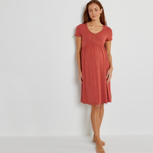 Chemise de nuit d'allaitement à manches courtes pour femme