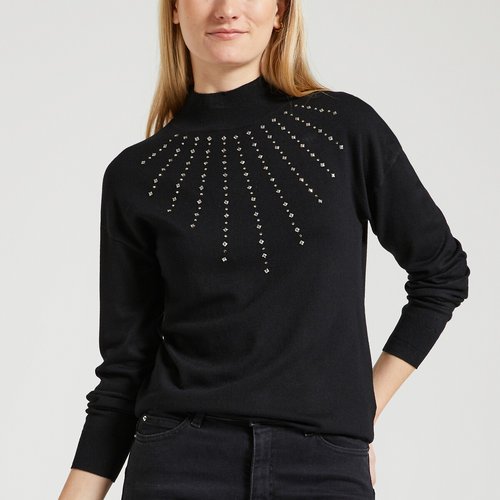 Pull a strass col cheminee Naf Naf noir La Redoute