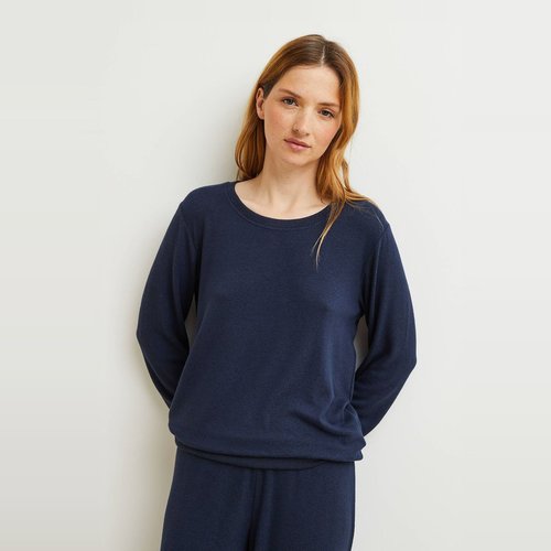 Pull col rond uni doux et leger Monoprix La Redoute