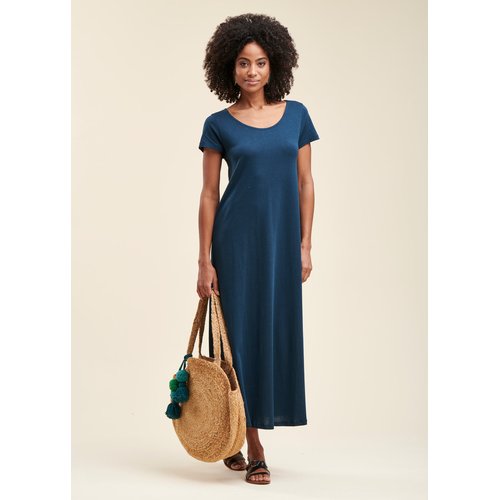 Robe longue jersey en lyocell bleu petrole La Fee Maraboutee La Redoute