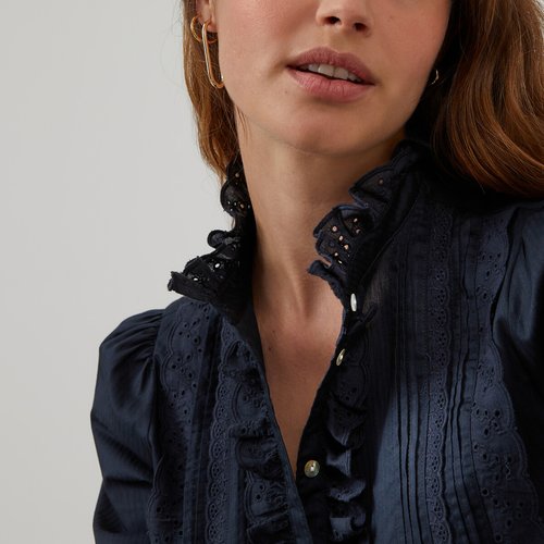 Signatures cotton ruffled blouse La Redoute Collections La Redoute