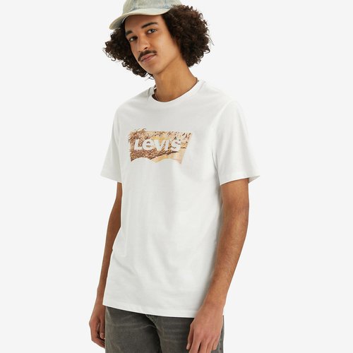 Batwing logo print t shirt in cotton with crew neck white Levi s La Redoute