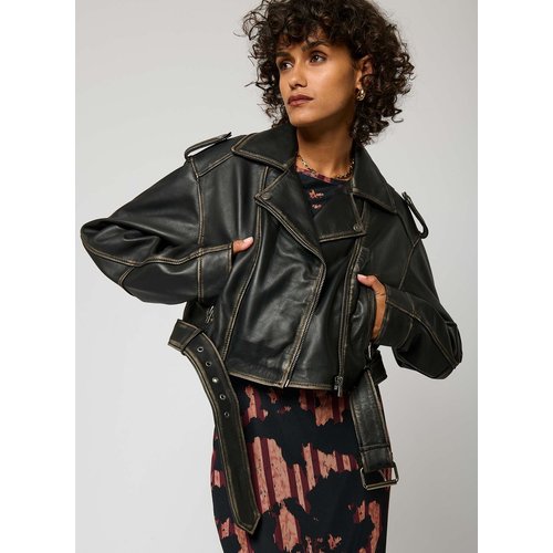 Veste en cuir sorry noir Kaporal La Redoute