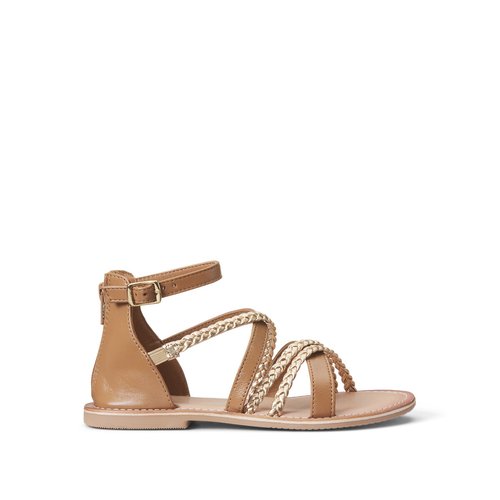 Sandales camel cuir shop