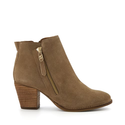 Bottines Chelsea Femme En Daim - Talon Bloc, Bout Pointu, Fermeture éclair Latérale - Décontractées, Imperméables - 13