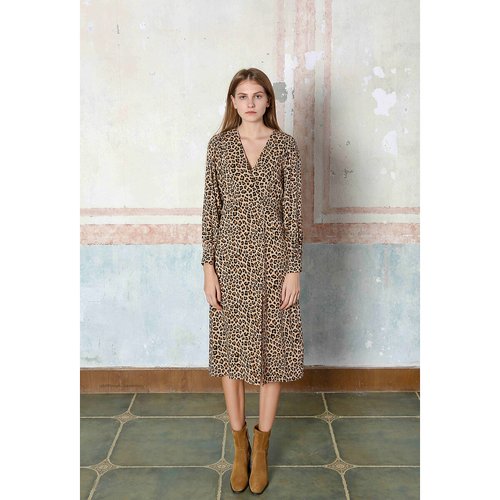 Robe mi longue manches longues col v leopard See U Soon La Redoute