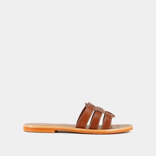 Wing Leather Flat Mules