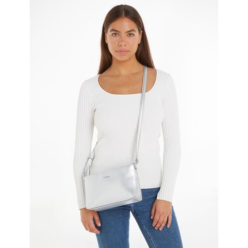Zip up crossbody clutch bag silver coloured Calvin Klein La Redoute