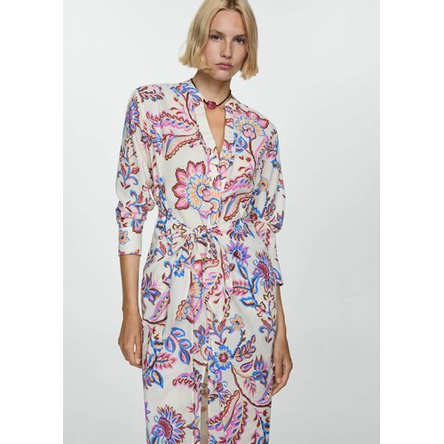 Robe en imprime fleuri n ud Mango La Redoute