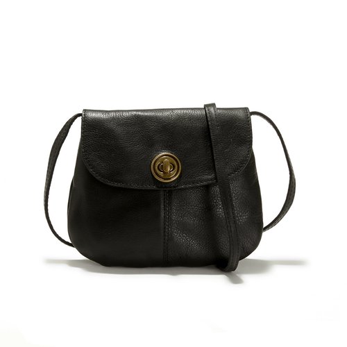 Totally royal leather handbag black Pieces La Redoute
