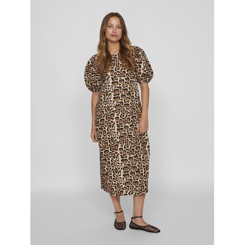 Robe mi longue imprime leopard birch Vila La Redoute