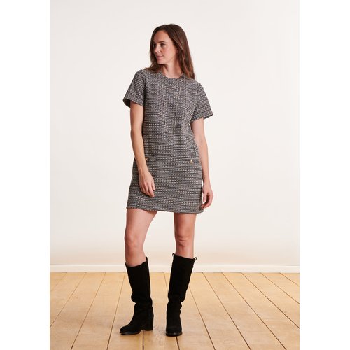 Robe courte en maille noir La Fee Maraboutee La Redoute
