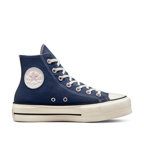 Chuck taylor lift hi denim fashion canvas high top trainers navy blue Converse La Redoute