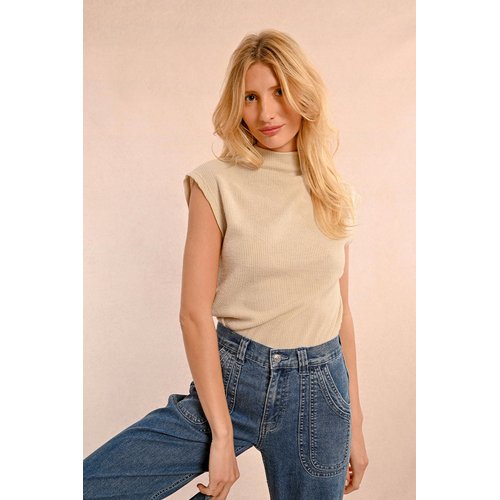 Pull sans manches et col semi montant beige Molly Bracken La Redoute
