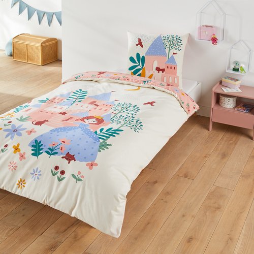 Set Letto Rosa e Grigio 140x200cm Morbida Biancheria da Letto Francese