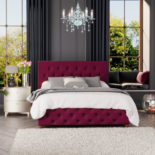 Luna velvet luxury button tufted storage ottoman bed Laurence Llewelyn Bowen La Redoute