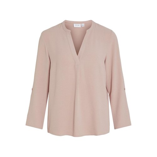 Blouse manches 3 4 a col en v rose pale mauve Vila La Redoute