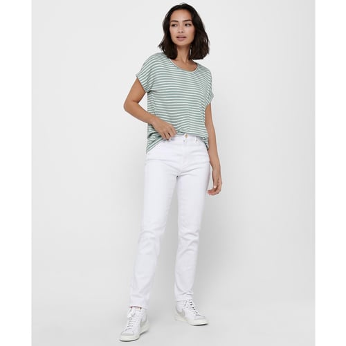 Niwicee Femme Tee Shirt élégant T-Shirt à Manches Courtes Femme Été Débardeur Col Rond Haut Rayé Chic Casual Hauts Tuniques De Base D'été Lâches Top (Blanc, S Niwicee Femme Tee Shirt élégant T-Shirt à Manches Courtes Femme Été Débardeur Col Rond Haut Rayé Chic Casual Hauts Tuniques De Base D'été Lâches Top (Blanc, S